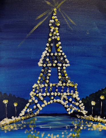 Painting of Eiffle Tower at night