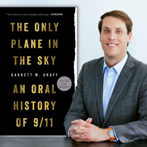 Garret Graff with his book, "The Only Plane in the Sky"