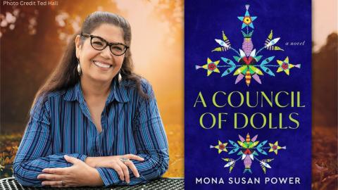 Mona Susan Power with her book "A Council of Dolls."