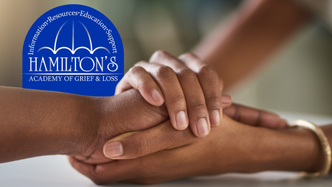 Clasping hands with Hamilton’s Academy of Grief & Loss logo