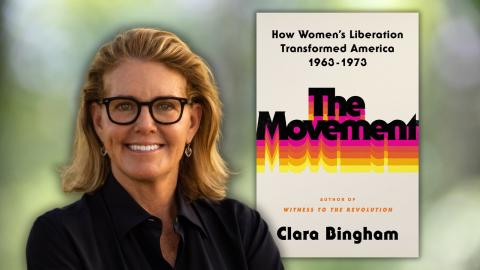 Photo of author Clara Bingham with cover of Book, "The Movement"