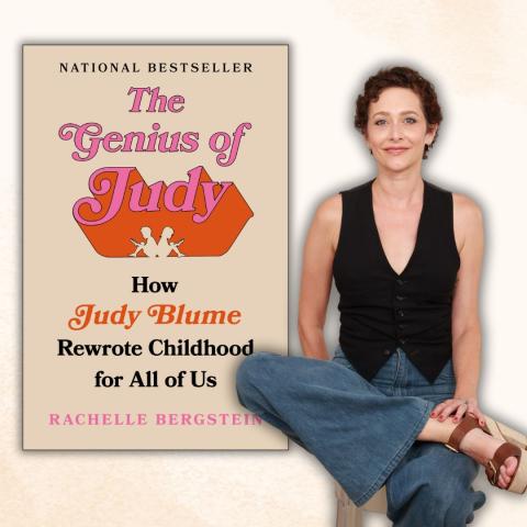 photo of Rachelle Bergstein with book, "The Genius of Judy"