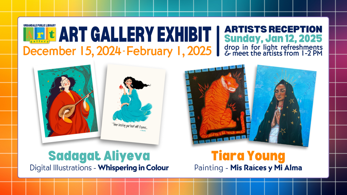 Vibrant examples of artwork done by Sadagat and Tiara. 